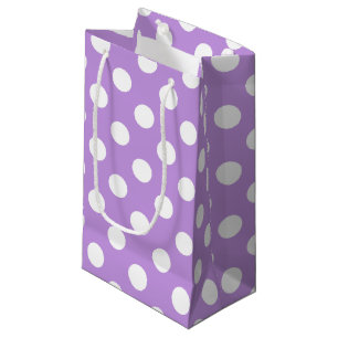 Petit Sac Cadeau Pois blancs sur lilas