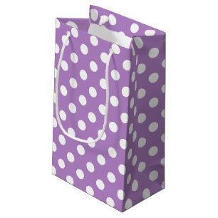 Petit Sac Cadeau Pois blancs sur Thistle Purple