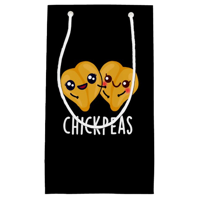 Petit Sac Cadeau Pois chiches amusant Nourriture Pun Dark BG (Devant)