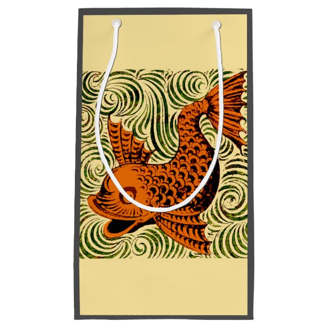 Petit Sac Cadeau Poisson Antique Carrelage Ancien art (Devant)