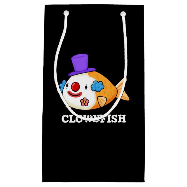 Petit Sac Cadeau Poisson clown Funky Animal Poisson Pun Dark BG (Devant)