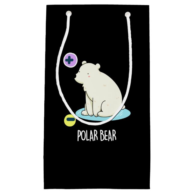 Petit Sac Cadeau Polar Ours Funny Science Pun Dark BG (Devant)