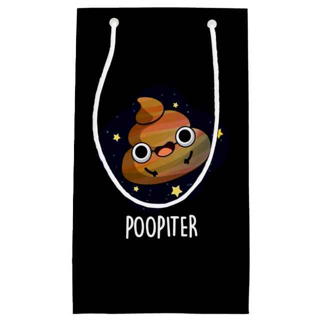 Petit Sac Cadeau Poopiter Funny Planet Jupiter Pun Dark BG (Devant)