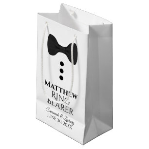 Petit Sac Cadeau Porte-anneau Mariage Sac-cadeau avec Cravate noire