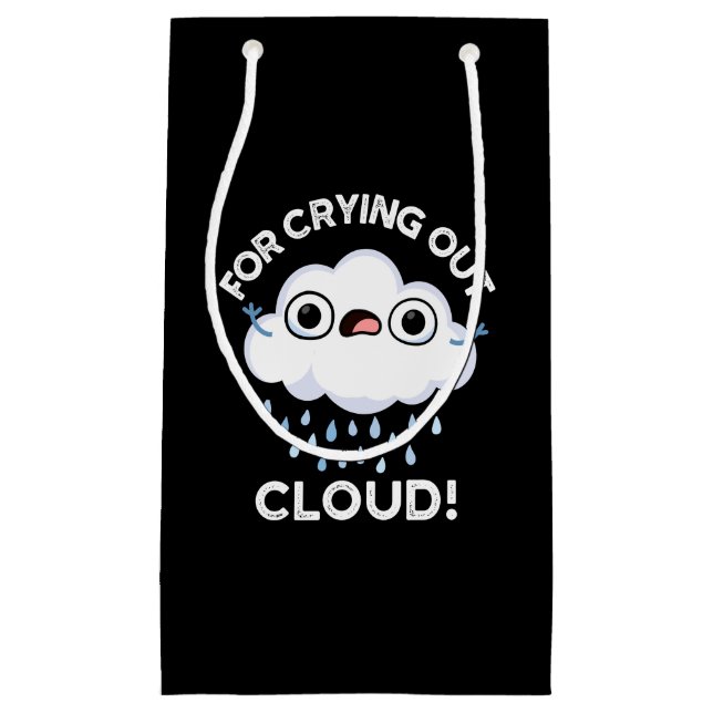 Petit Sac Cadeau Pour l'extraction Cloud Funny Météo Pun Dark BG (Devant)