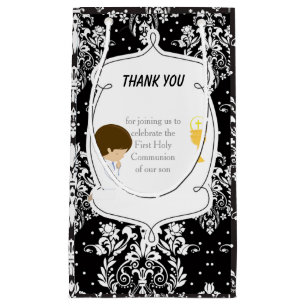 Petit Sac Cadeau Première communion Brunette Hair Boy Merci