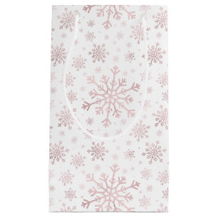 Petit Sac Cadeau Pretty rose Flammes de neige de Noël en hiver bla