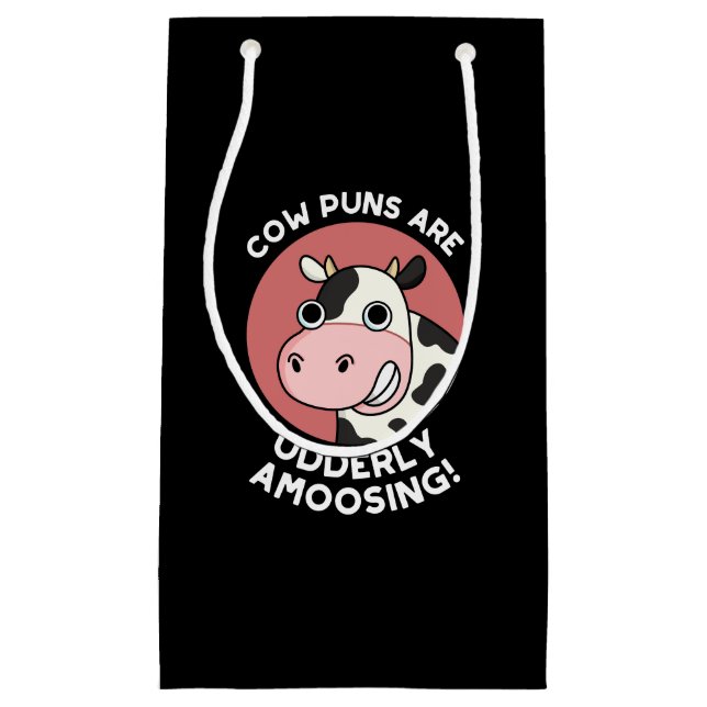 Petit Sac Cadeau Puns de vache Udderly Amooing Funny Animal Pun Dar (Devant)
