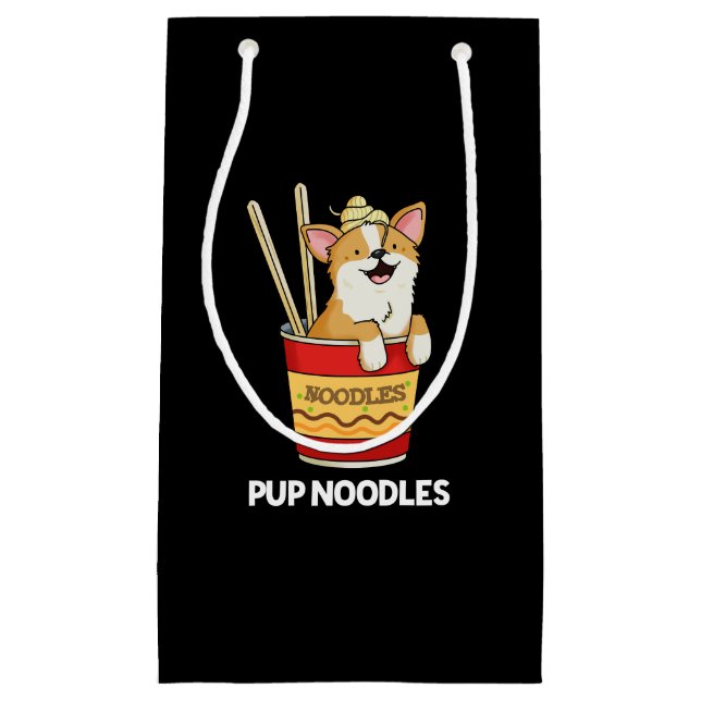 Petit Sac Cadeau Pup Noodles Funny Cup Noodles Pun Dark BG (Devant)