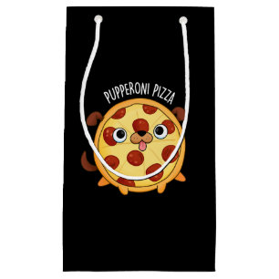 Petit Sac Cadeau Pupperoni Pizza Funny Pizza Pun Dark BG