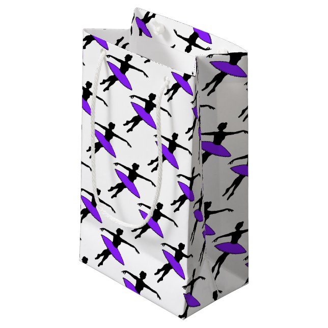 Petit Sac Cadeau Purple Neon Tutu Ballerina Ballet Danse Enseignant (Devant Angle)