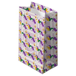 PETIT SAC CADEAU PURPLE OR VERT MARDI GRAS JESTERS CASQUETTE