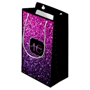 Petit Sac Cadeau Purple Pink Ombre parties scintillant scintille Sw