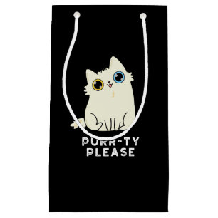 Petit Sac Cadeau Purr ty S'Il Vous Plaît Funny Kitty Chat Pun Dark