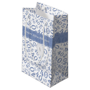 Petit Sac Cadeau Quarantième motif heureux de nombre d'anniversaire