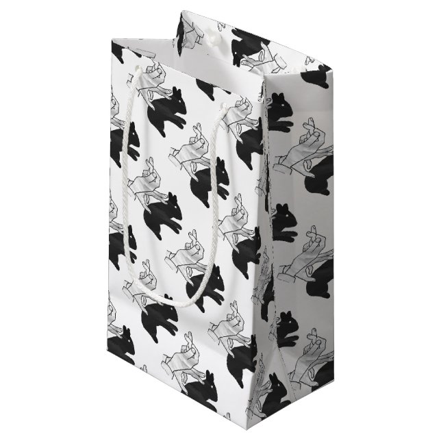 Petit Sac Cadeau Rabbit Silhouette main (Devant Angle)