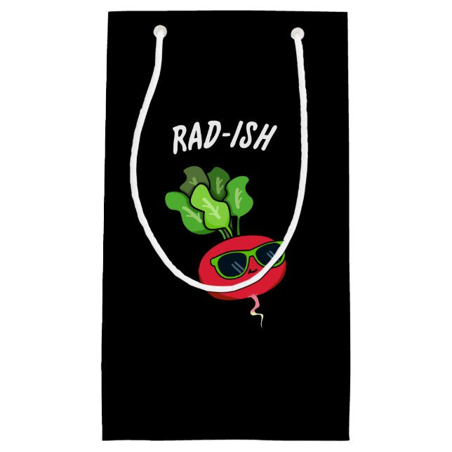 Petit Sac Cadeau Rad ish Funny Vegetable Radish Pun Dark BG (Devant)