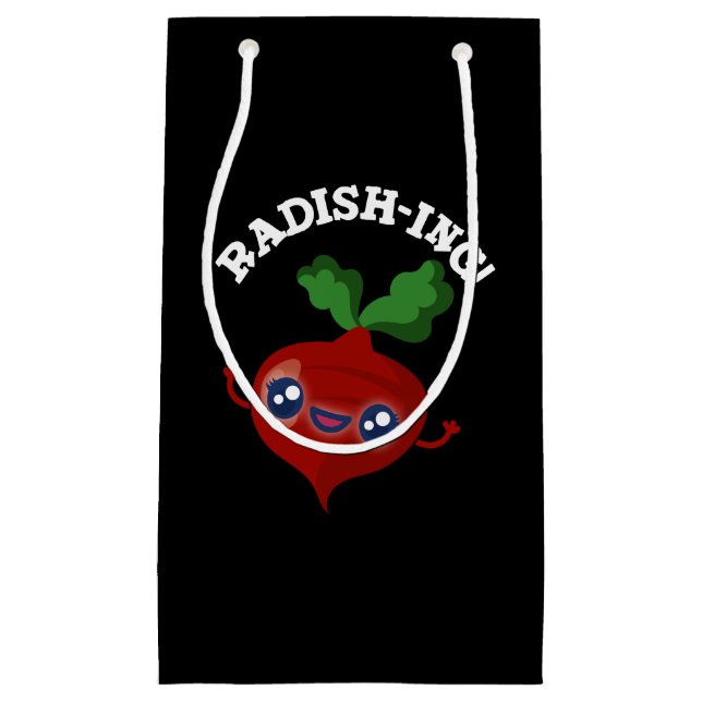 Petit Sac Cadeau Radish-ing Funny Veggie Radish Pun Radish Dark BG (Devant)