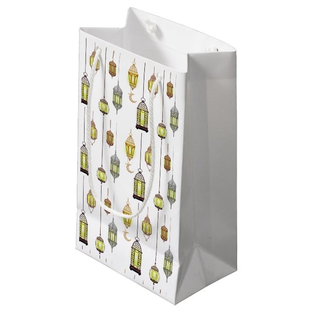 Petit Sac Cadeau Ramadan Kareem Crescent Lanterns Moubarak Islamiqu (Devant Angle)