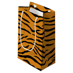 Petit Sac Cadeau Rayures oranges et noires de tigre