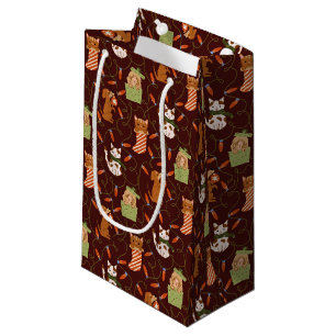 Petit Sac Cadeau Red Holiday Pets Motif