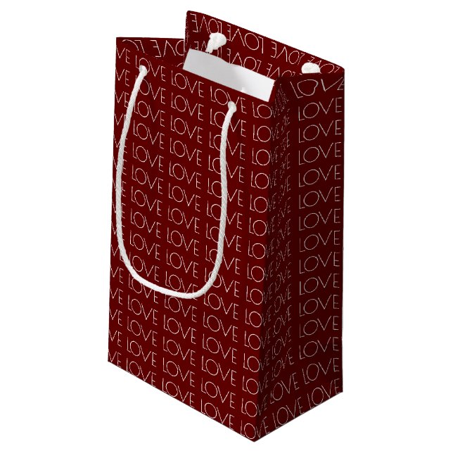 Petit Sac Cadeau Red Love Typographie Saint Valentin (Dos Angle)
