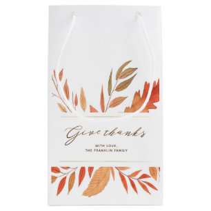 Petit Sac Cadeau Remerciez Fall Leaves Thankgiving