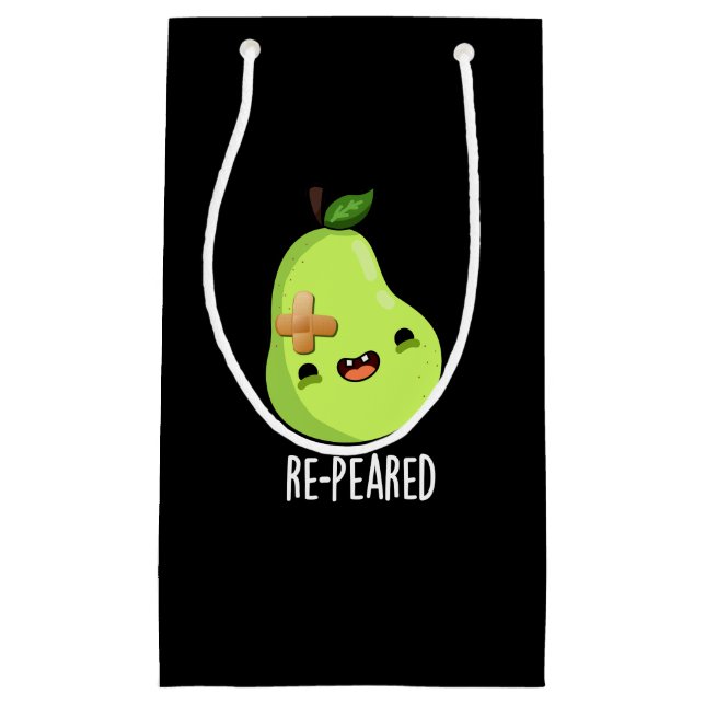 Petit Sac Cadeau Réparé Funny Fruit Pun de poires Dark BG (Devant)