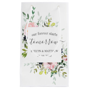Petit Sac Cadeau Répetition de Demain Commence Forever Floral Rose