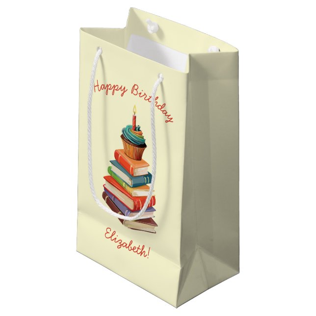 Petit Sac Cadeau Réserver Anniversaire Enfants Lecture (Devant Angle)