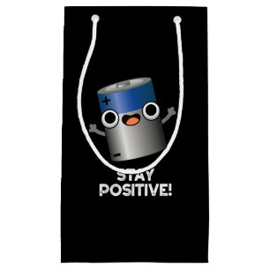 Petit Sac Cadeau Rester Positif Funny Battery Pun Dark BG