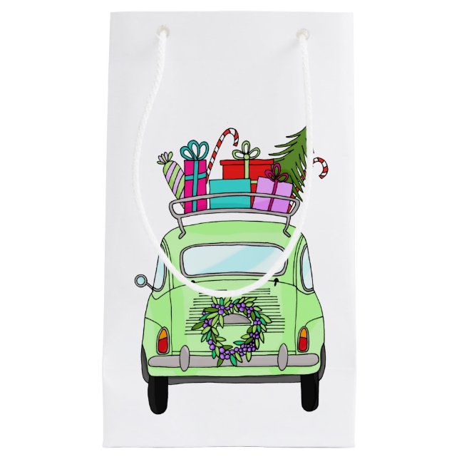 Petit Sac Cadeau Rétro Fiat 500 (Devant)