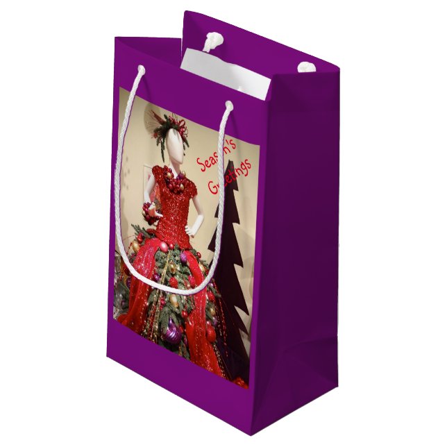 Petit Sac Cadeau Robe Afrocentrique Forme Mannequin Arbre de Noël (Dos Angle)