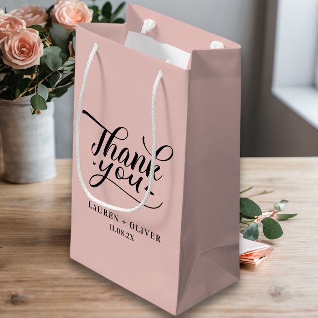 Petit Sac Cadeau Rose Gold | Mariage Minimaliste Remerciements (Créateur téléchargé)