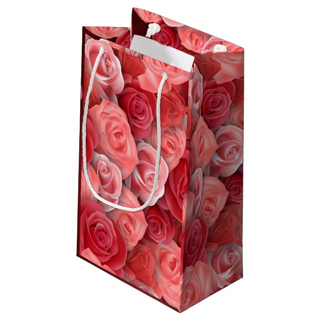 Petit Sac Cadeau Roses roses et rouges de jour de Valentines (Dos Angle)