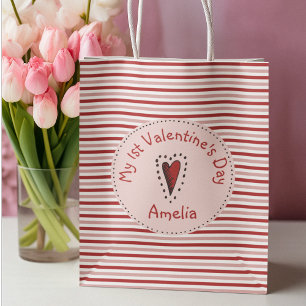 Petit Sac Cadeau Rouge rose et blanc Grandes Bébés Premier Valentin