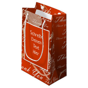 Petit Sac Cadeau rouge, rose, or, argent, merci + vous, fleurs, pet