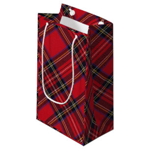 Petit Sac Cadeau Royal Stewart tartan rouge noir plaid