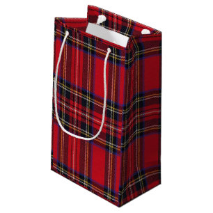 Petit Sac Cadeau Royal Stewart tartan rouge noir plaid