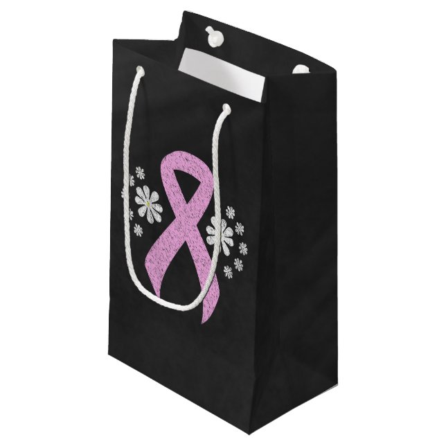 Petit Sac Cadeau Ruban Chalkboard Pink Awareness (Devant Angle)