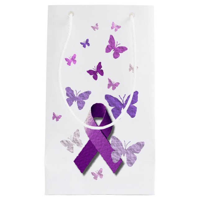 Petit Sac Cadeau Ruban pourpre de conscience (Devant)