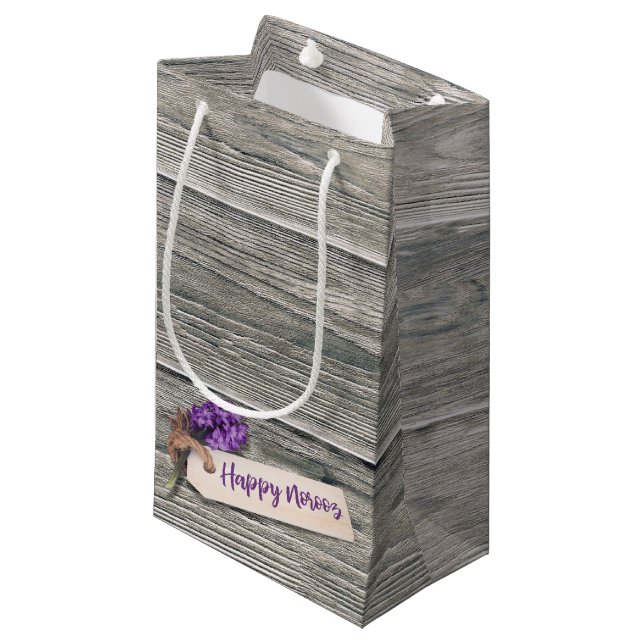 Petit Sac Cadeau Rustic Happy Norooz Hyacinth - Petit poison (Devant Angle)