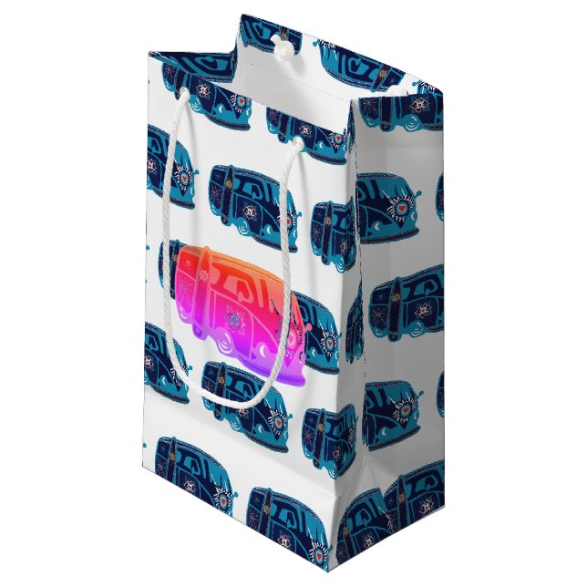 Petit Sac Cadeau Sac-cadeau personnalisé Hippie Van - Petit, brilla (Devant Angle)