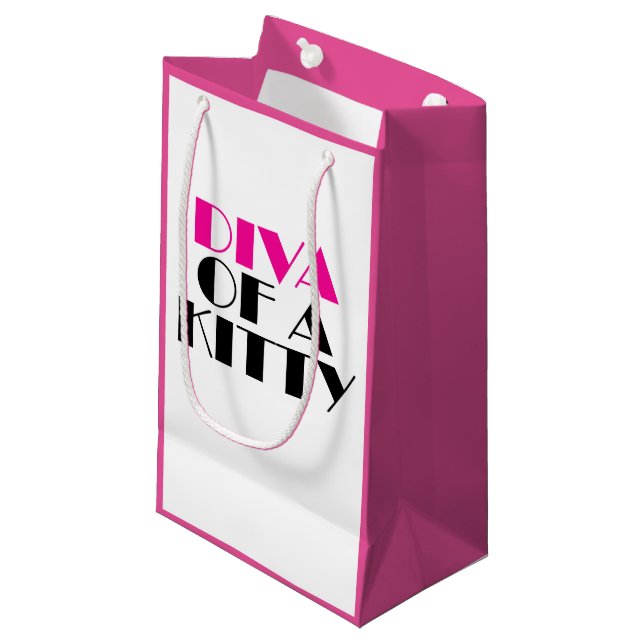 Petit Sac Cadeau Sac-cadeau petit "DIVA de la Minou" (Devant Angle)