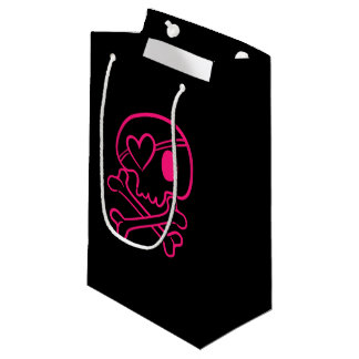 Petit Sac Cadeau Sac-cadeau Pink Heart et Crossbones Petit