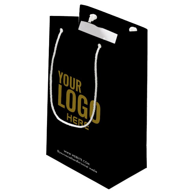Petit Sac Cadeau Sacoche Cadeau Personnalisé Noir Entreprise Logo e (Dos Angle)