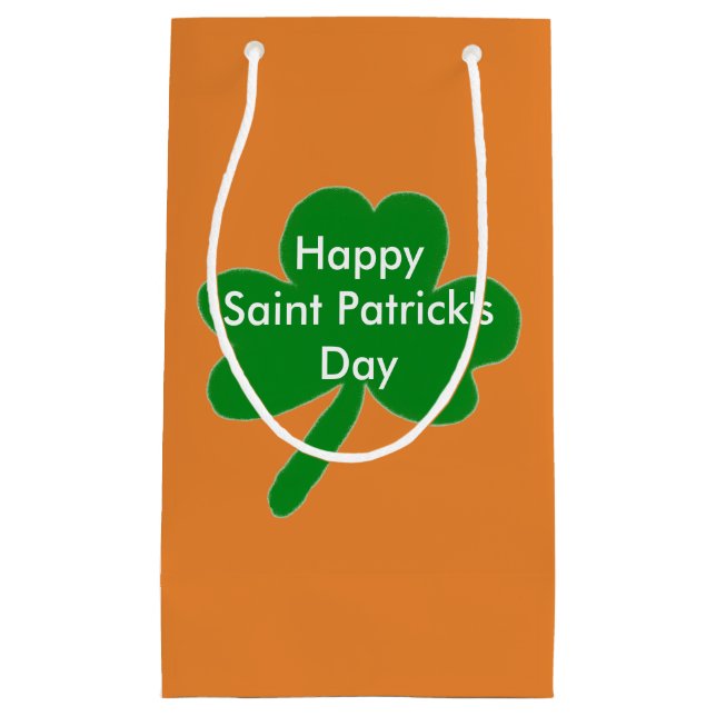 Petit Sac Cadeau Sacs-cadeaux de la Saint Patrick shamrock (Devant)