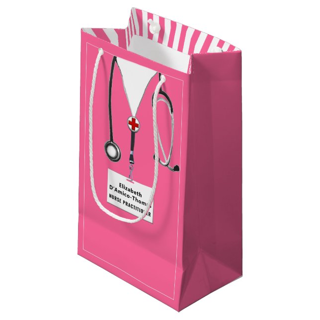 Petit Sac Cadeau Sacs-cadeaux pour infirmière ou médecin (Devant Angle)