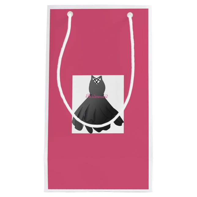 Petit Sac Cadeau Sacs-cadeaux Robe Robe Rosée de la Mariée (Devant)