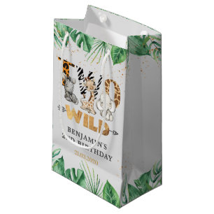 Petit Sac Cadeau Safari deux fêtes d'anniversaire sauvages